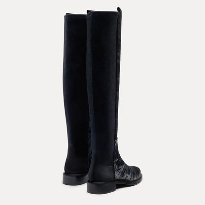 5050 Gisele Boot - Black Velvet & Stretch Suede