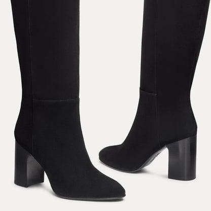 Mulberry Knee-High Boot - Black Suede