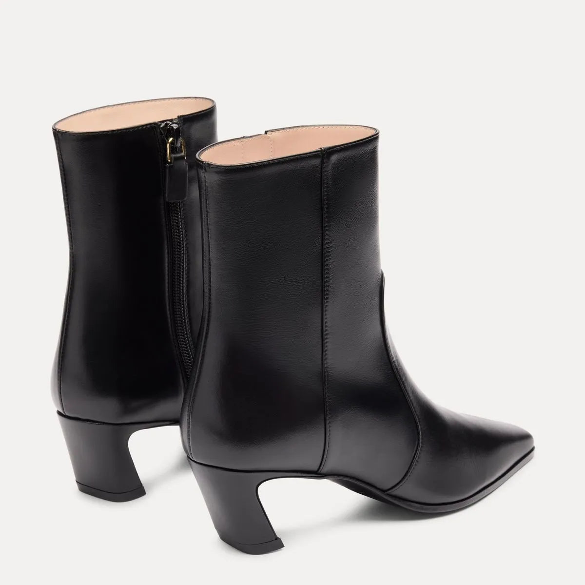 Stassi Zip Bootie 50 - Black Leather