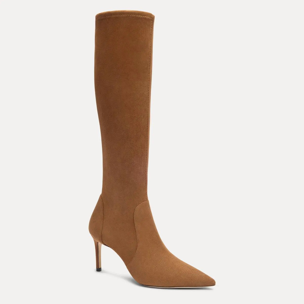 Stuart Power Knee-High Boot 75 - Toasted Almond Stretch Suede