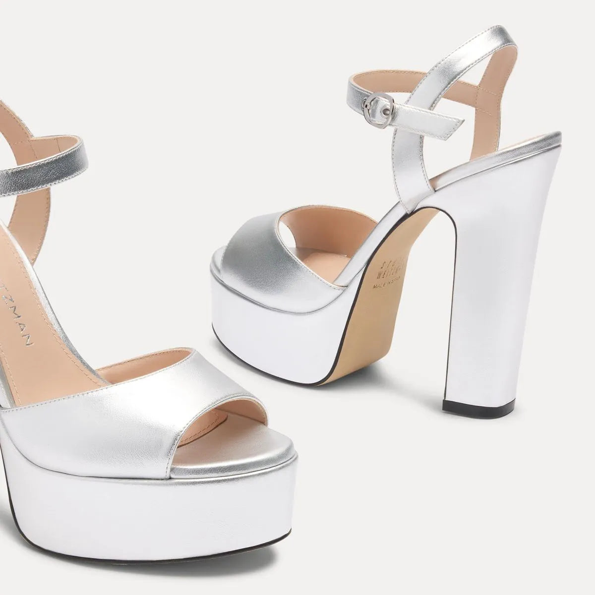 Reade Platform Sandal - Silver Leather