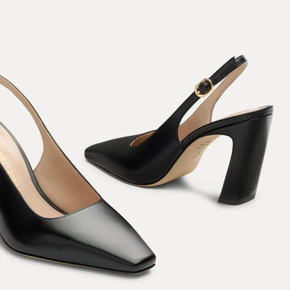 Stassi Slingback Pump 85 - Black Leather