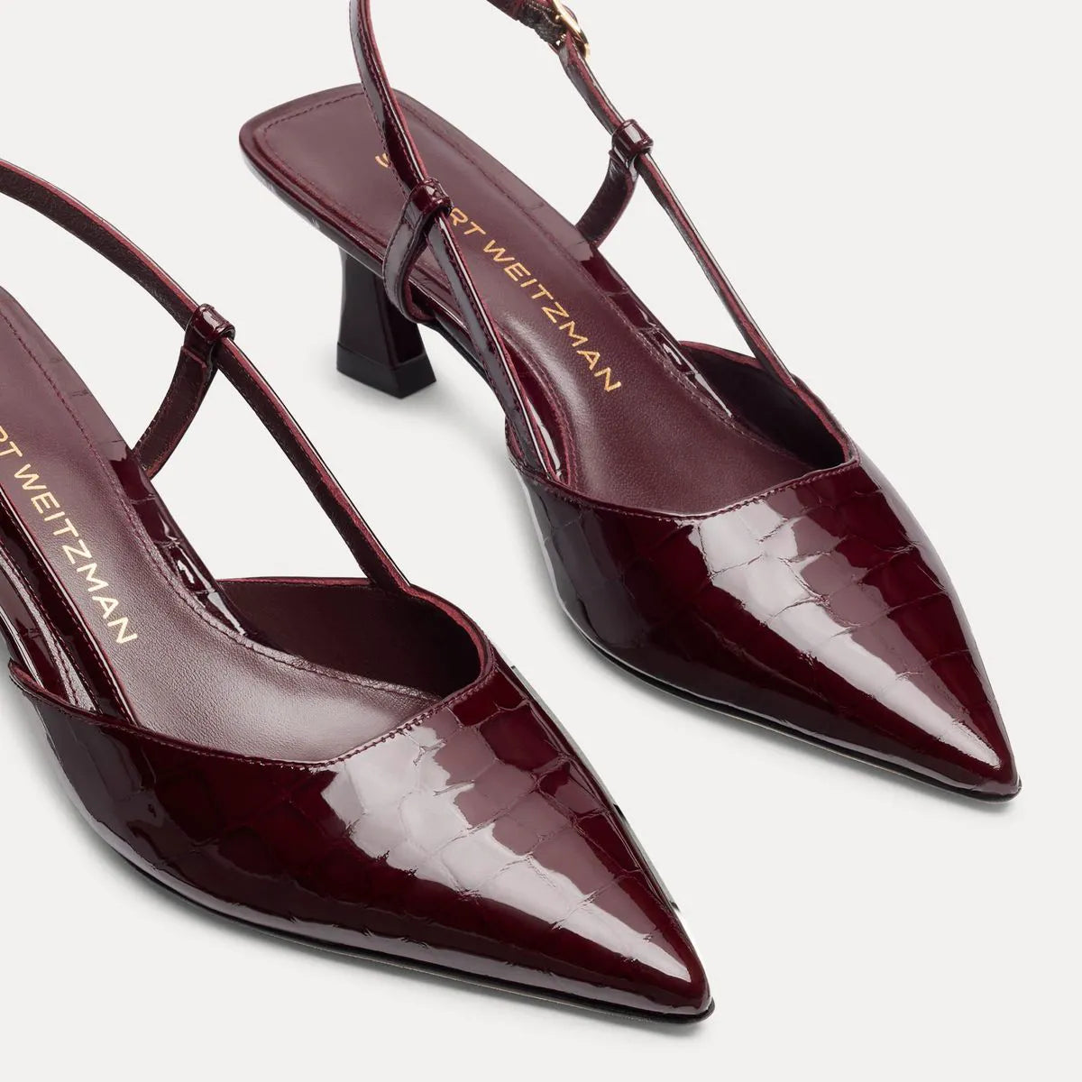 Vinnie Slingback Pump 50 - Boysenberry Croco-Print Patent