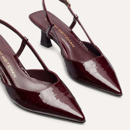 Vinnie Slingback Pump 50 - Boysenberry Croco-Print Patent