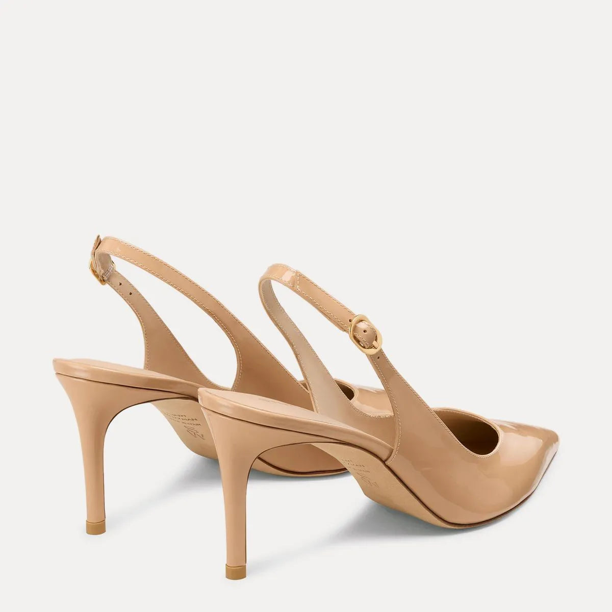 Stuart Power Slingback Pump 75 - Adobe Beige Patent Leather