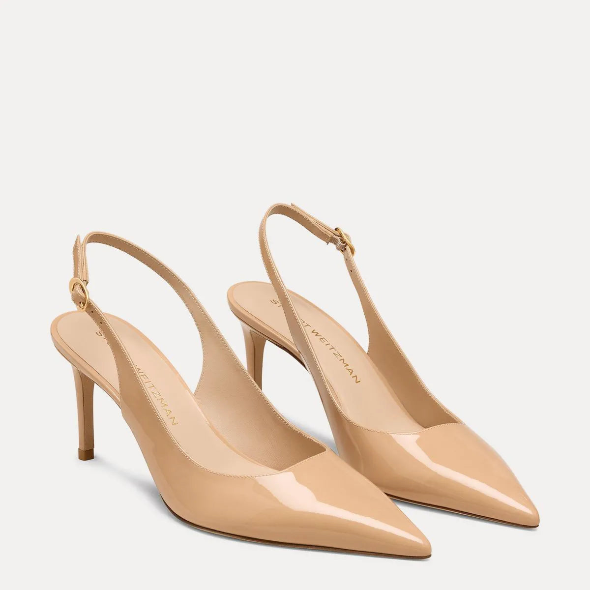 Stuart Power Slingback Pump 75 - Adobe Beige Patent Leather