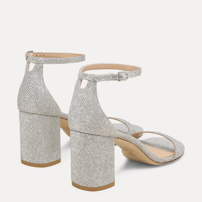 Nudist Block-Heel Sandal 75 - Crystal Lamé Fabric