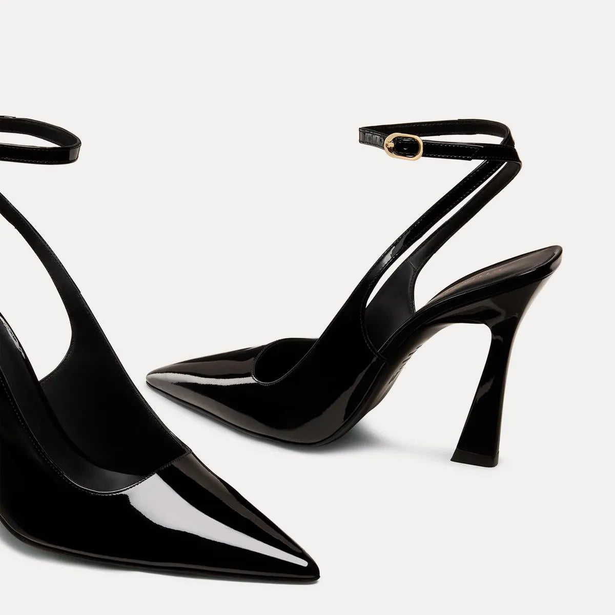 Vinnie Ankle-Strap Pump 100 - Black Patent Leather