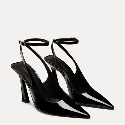 Vinnie Ankle-Strap Pump 100 - Black Patent Leather