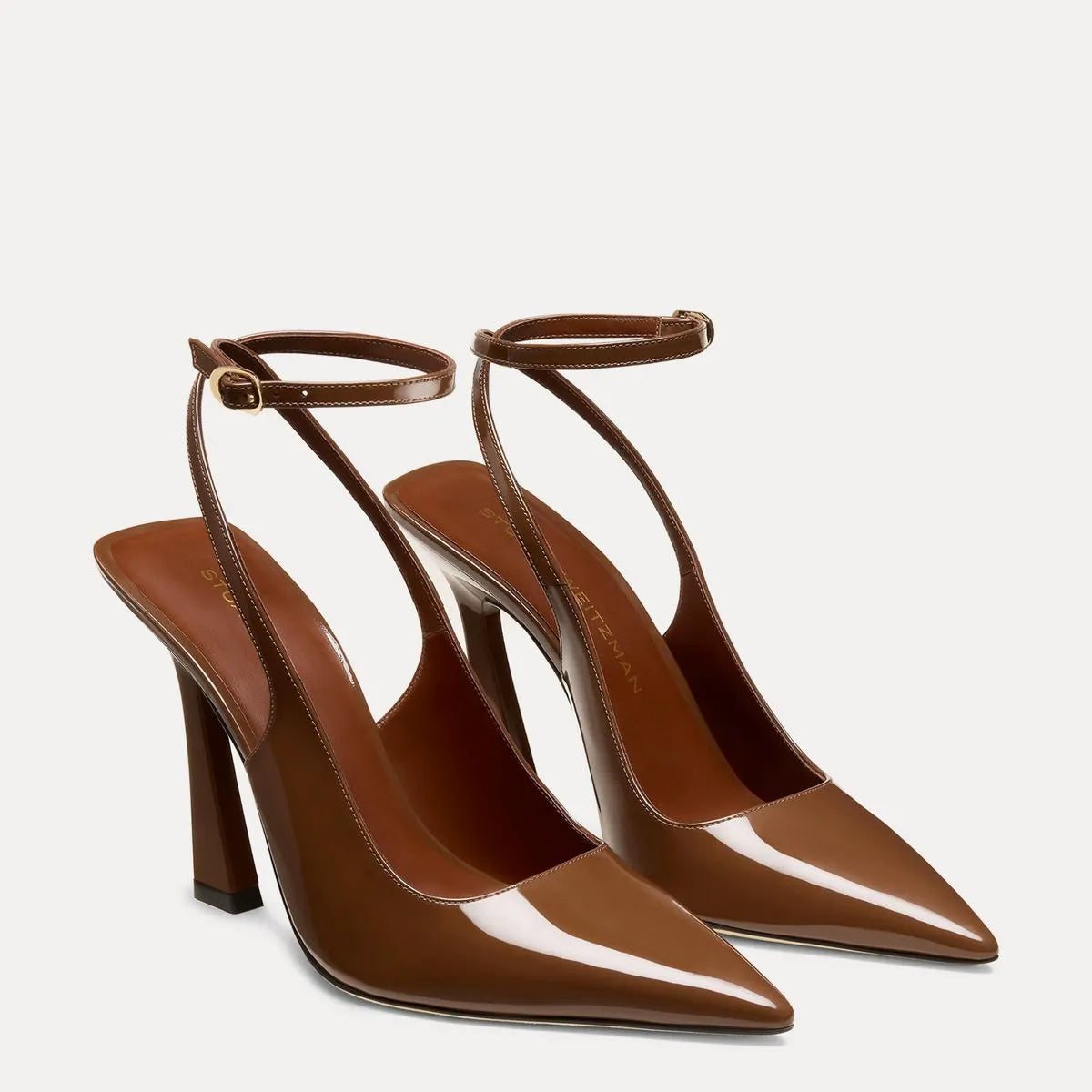 Vinnie Ankle-Strap Pump 100 - Walnut Patent Leather