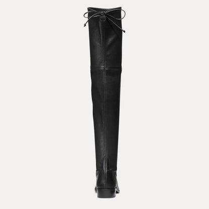 Lowland Over-the-Knee Boot - Black Stretch Leather