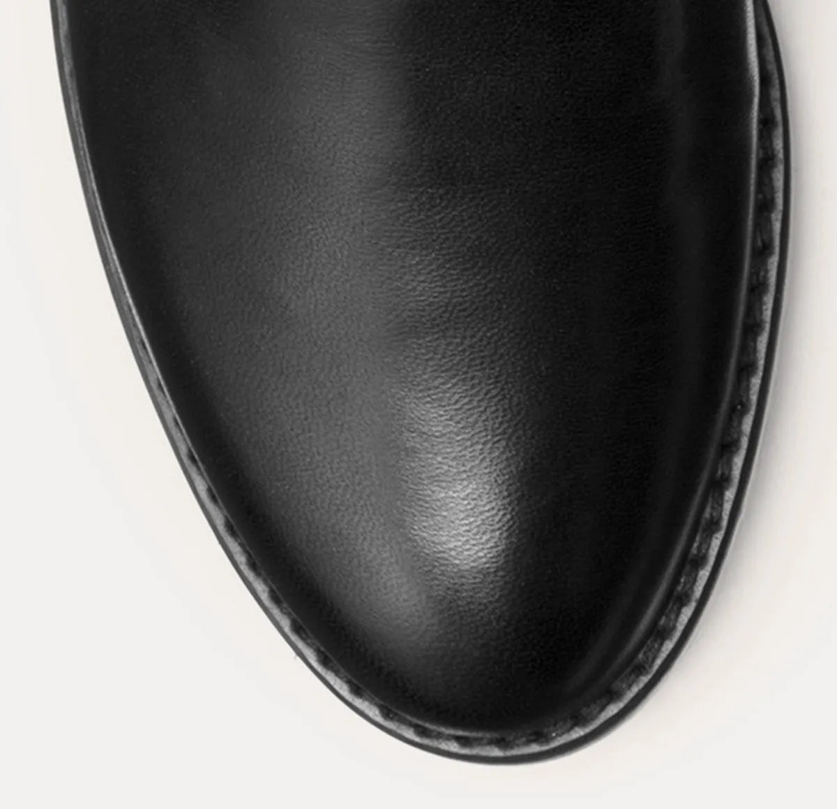 Lowland Over-the-Knee Boot - Black Stretch Leather
