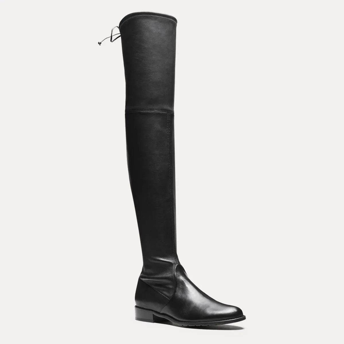 Lowland Over-the-Knee Boot - Black Stretch Leather