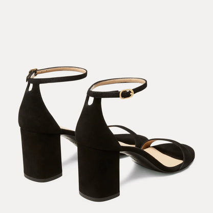 Nudist Block-Heel Sandal 75 - Black Suede