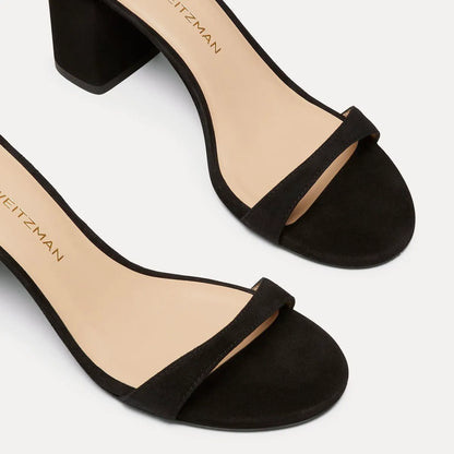Nudist Block-Heel Sandal 75 - Black Suede