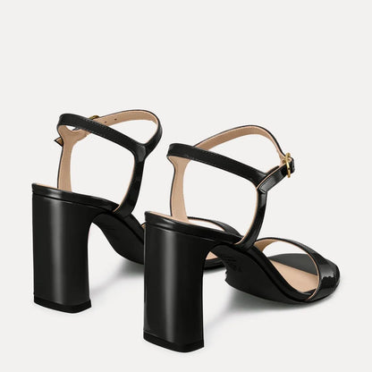 Babette Block-Heel Sandal 85 - Black Patent Leather