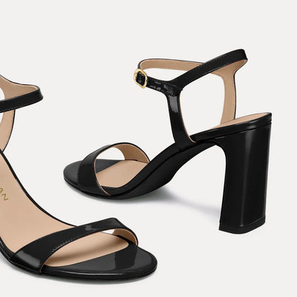 Babette Block-Heel Sandal 85 - Black Patent Leather