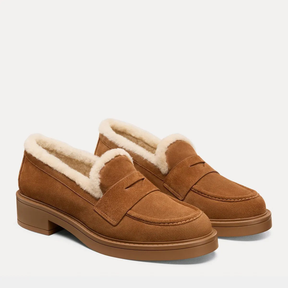 Celia Lite Shearling Loafer - Doe Suede & Vanilla Shearling