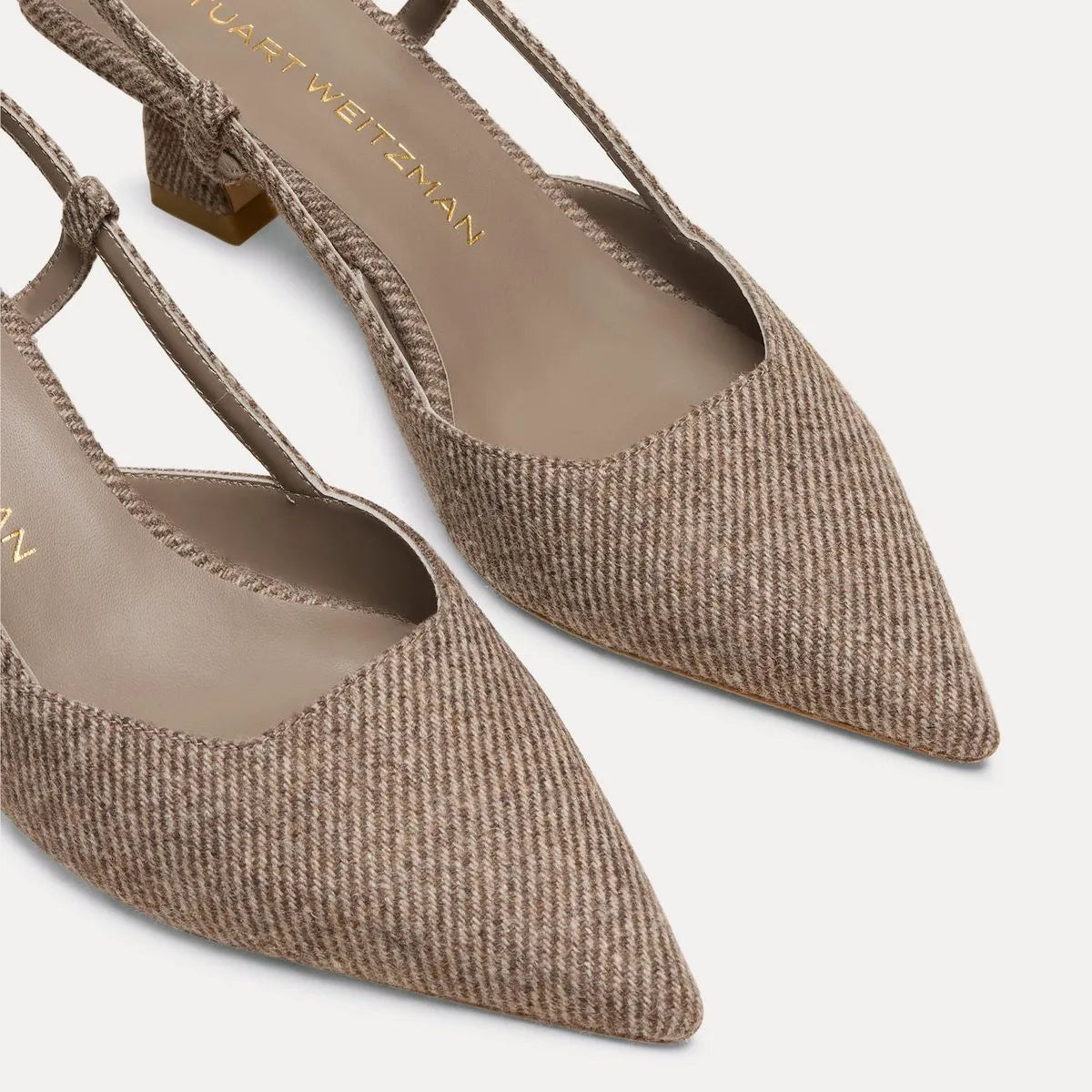 Vinnie Slingback Pump 50 - Taupe Twill Fabric