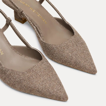 Vinnie Slingback Pump 50 - Taupe Twill Fabric