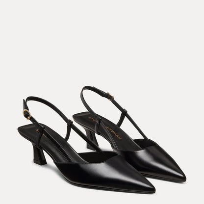 Vinnie Slingback Pump 50 - Black Leather