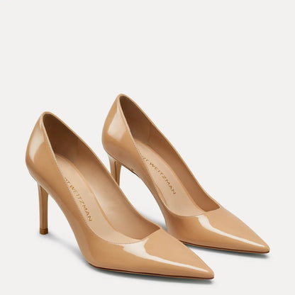 Stuart Power Pump 85 - Adobe Beige Patent Leather