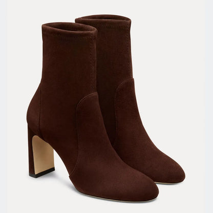 Babette Sock Bootie 85 - Walnut Stretch Suede