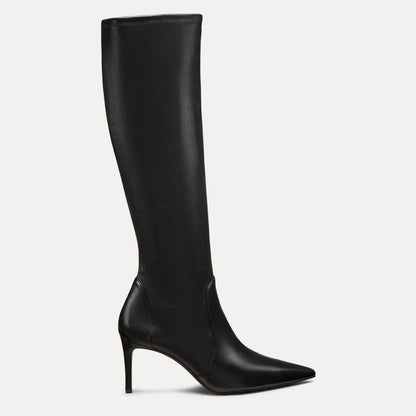 Stuart Power Knee-High Boot 75 - Black Stretch Leather