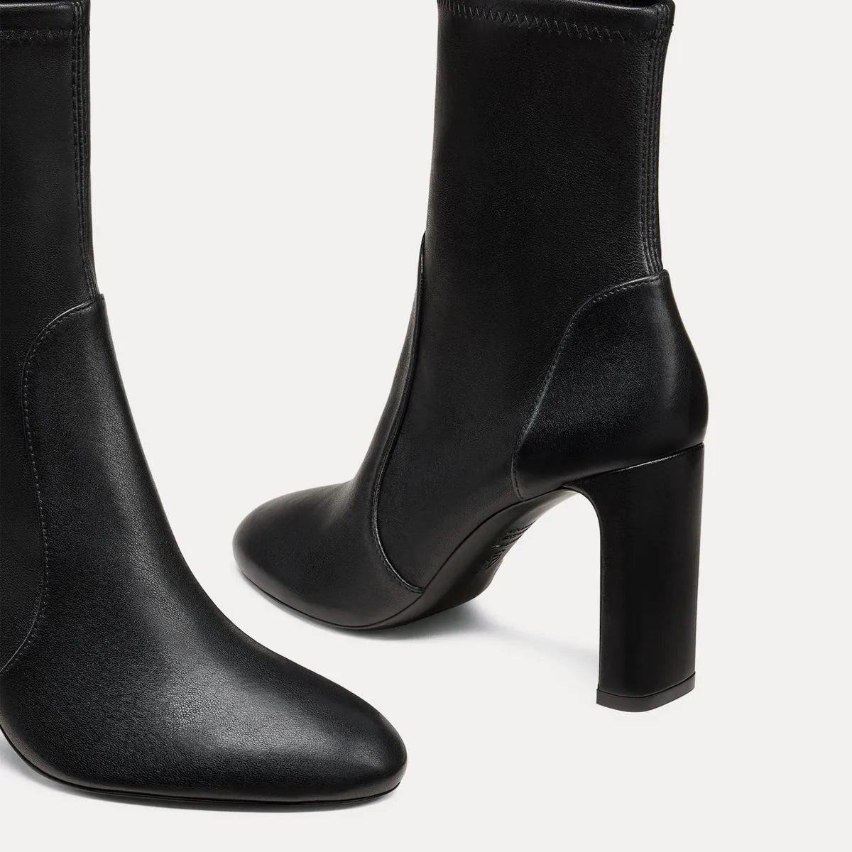 Babette Sock Bootie 85 - Black Stretch Leather