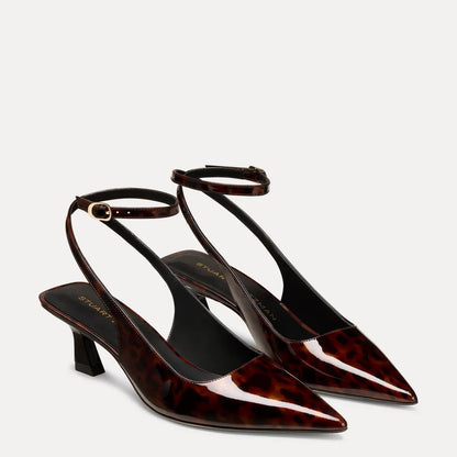Vinnie Ankle-Strap Pump 50 - Brown Tortoise-Print Leather