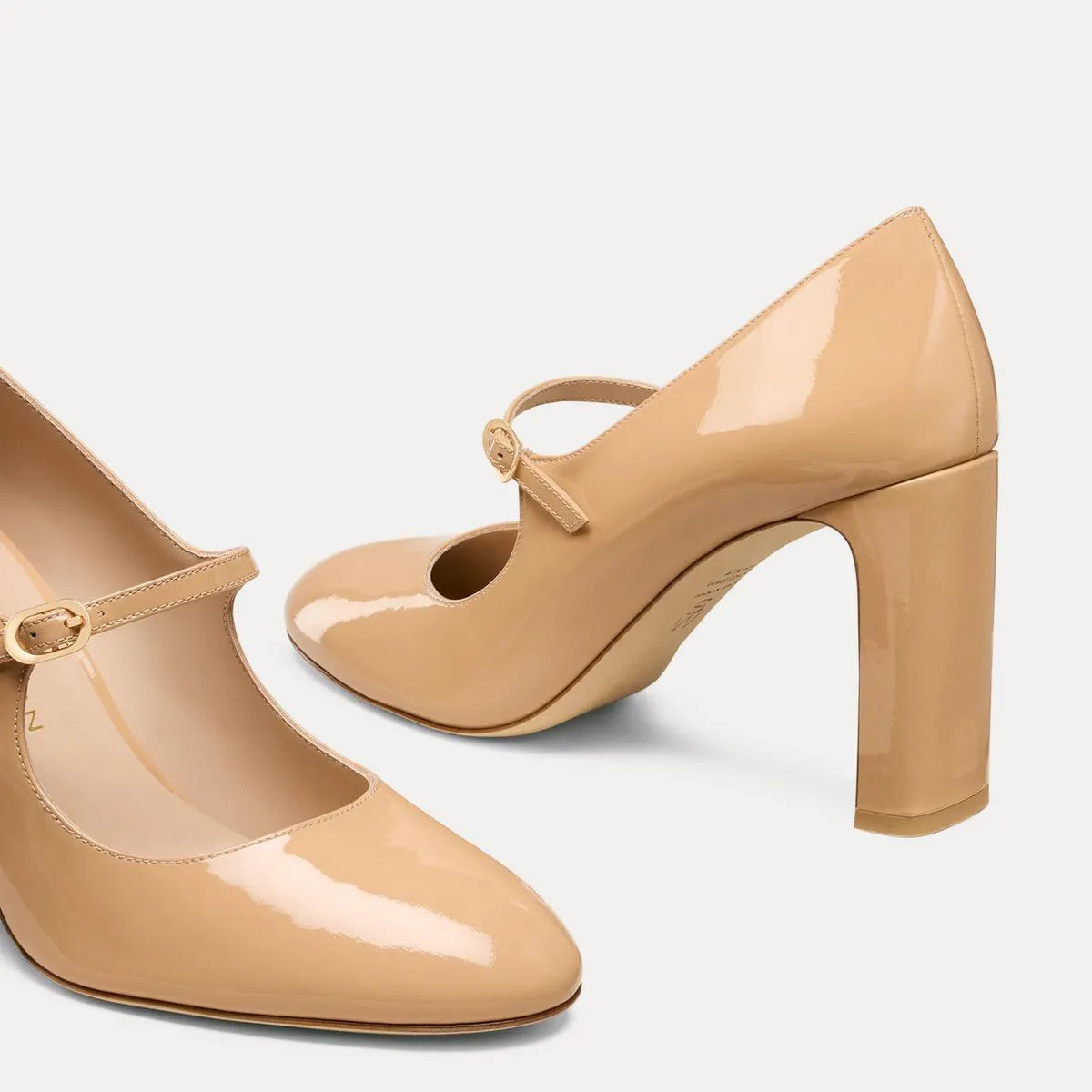 Babette Mary Jane Pump 85 - Adobe Beige Patent Leather