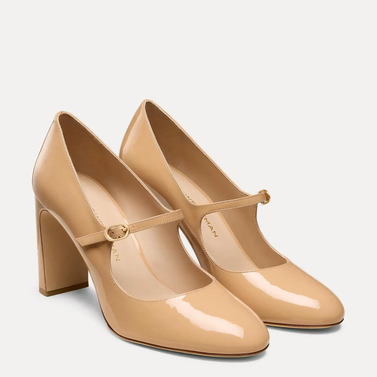 Babette Mary Jane Pump 85 - Adobe Beige Patent Leather