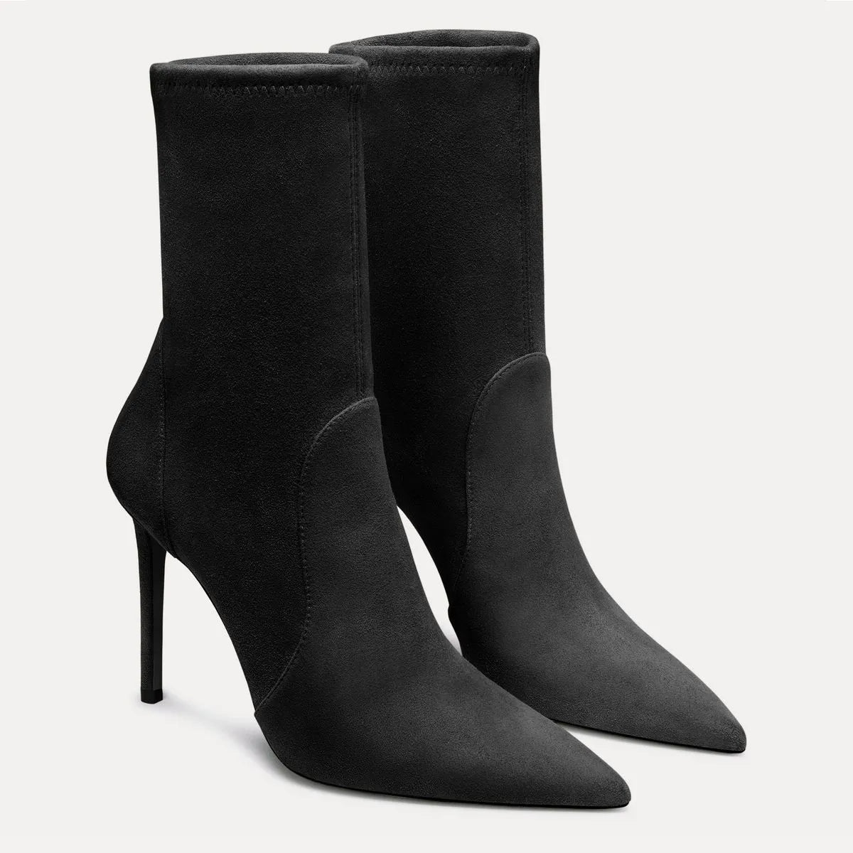 Stuart Power Bootie 100 - Black Stretch Suede