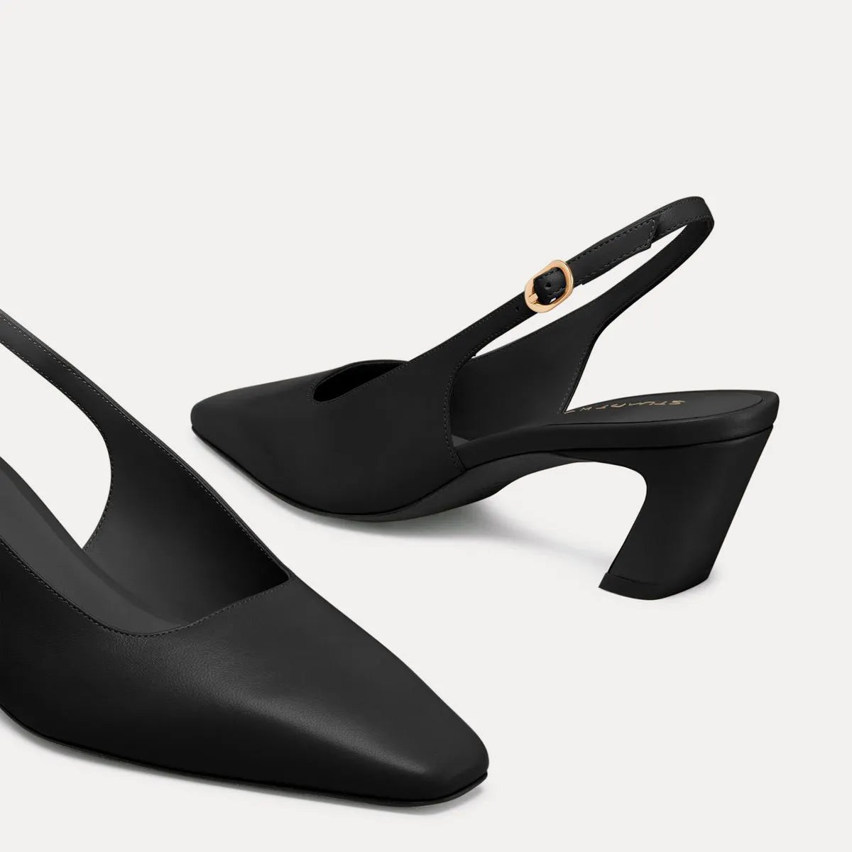 Stassi Slingback Pump 50 - Black Leather