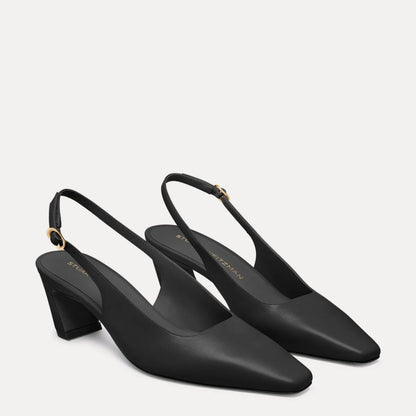 Stassi Slingback Pump 50 - Black Leather