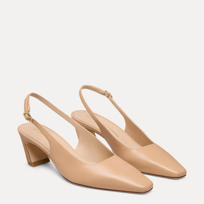 Stassi Slingback Pump 50 - Adobe Beige Leather