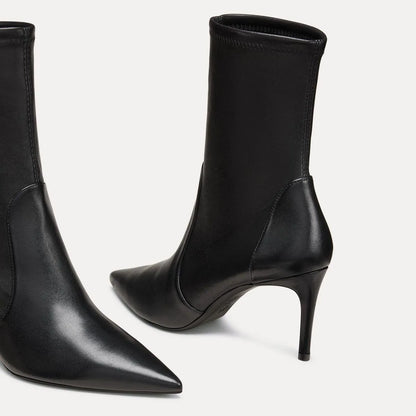 Stuart Power Bootie 75 - Black Stretch Leather