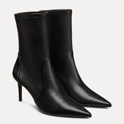 Stuart Power Bootie 75 - Black Stretch Leather