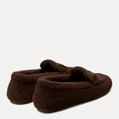 Britt Bow Shearling Loafer - Walnut Shearling