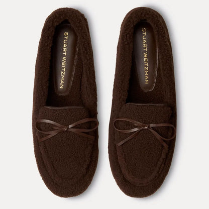Britt Bow Shearling Loafer - Walnut Shearling