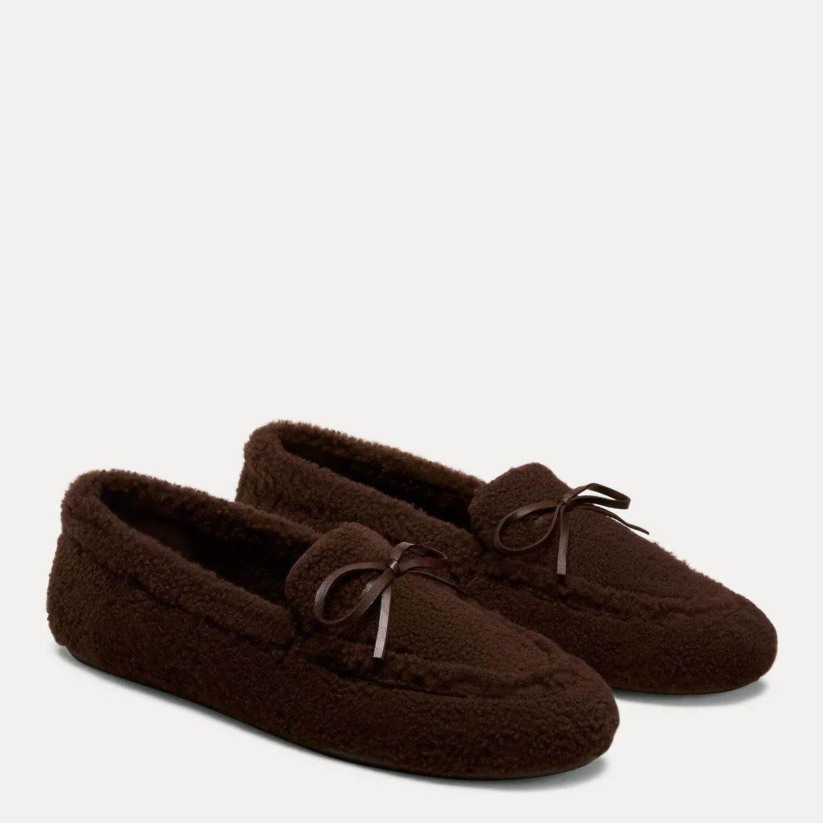 Britt Bow Shearling Loafer - Walnut Shearling