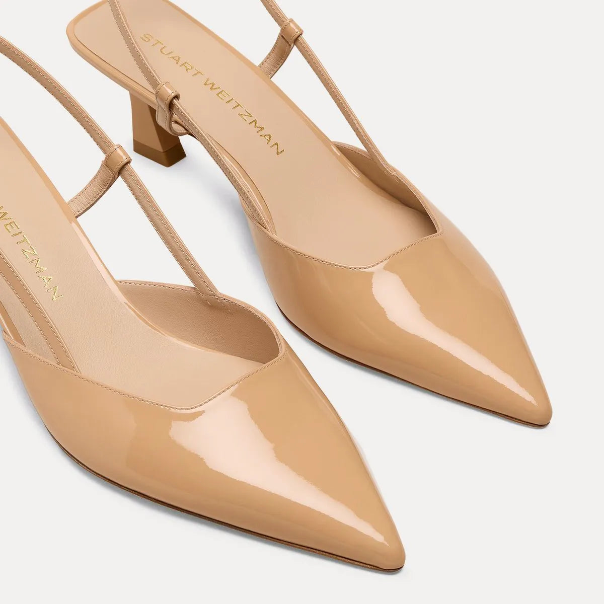 Vinnie Slingback Pump 50 - Adobe Beige Patent Leather