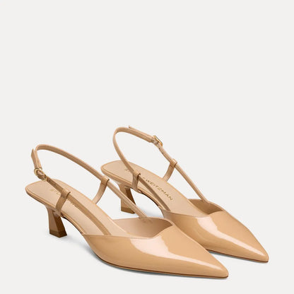 Vinnie Slingback Pump 50 - Adobe Beige Patent Leather
