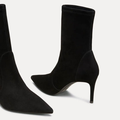 Stuart Power Bootie 75 - Black Stretch Leather