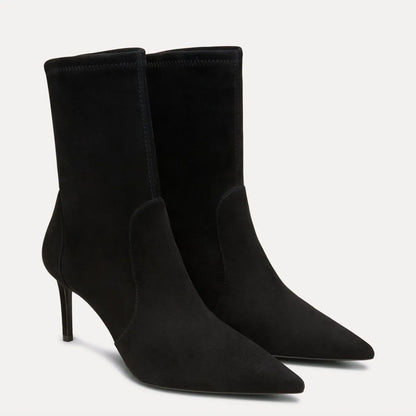 Stuart Power Bootie 75 - Black Stretch Leather