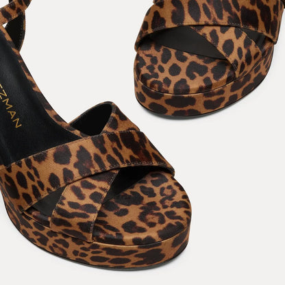 Dayna Platform Sandal 110 - Leopard-Print Nylon