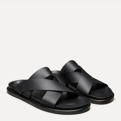Men's Berkley Slide Sandal - Black Leather