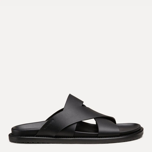 Men's Berkley Slide Sandal - Black Leather