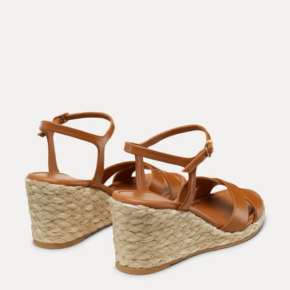 Dayna Espadrille Wedge Sandal - Macchiato Leather & Jute