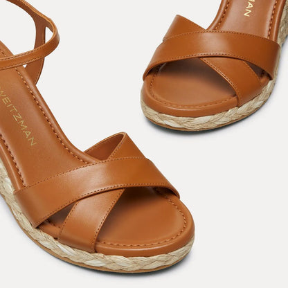 Dayna Espadrille Wedge Sandal - Macchiato Leather & Jute